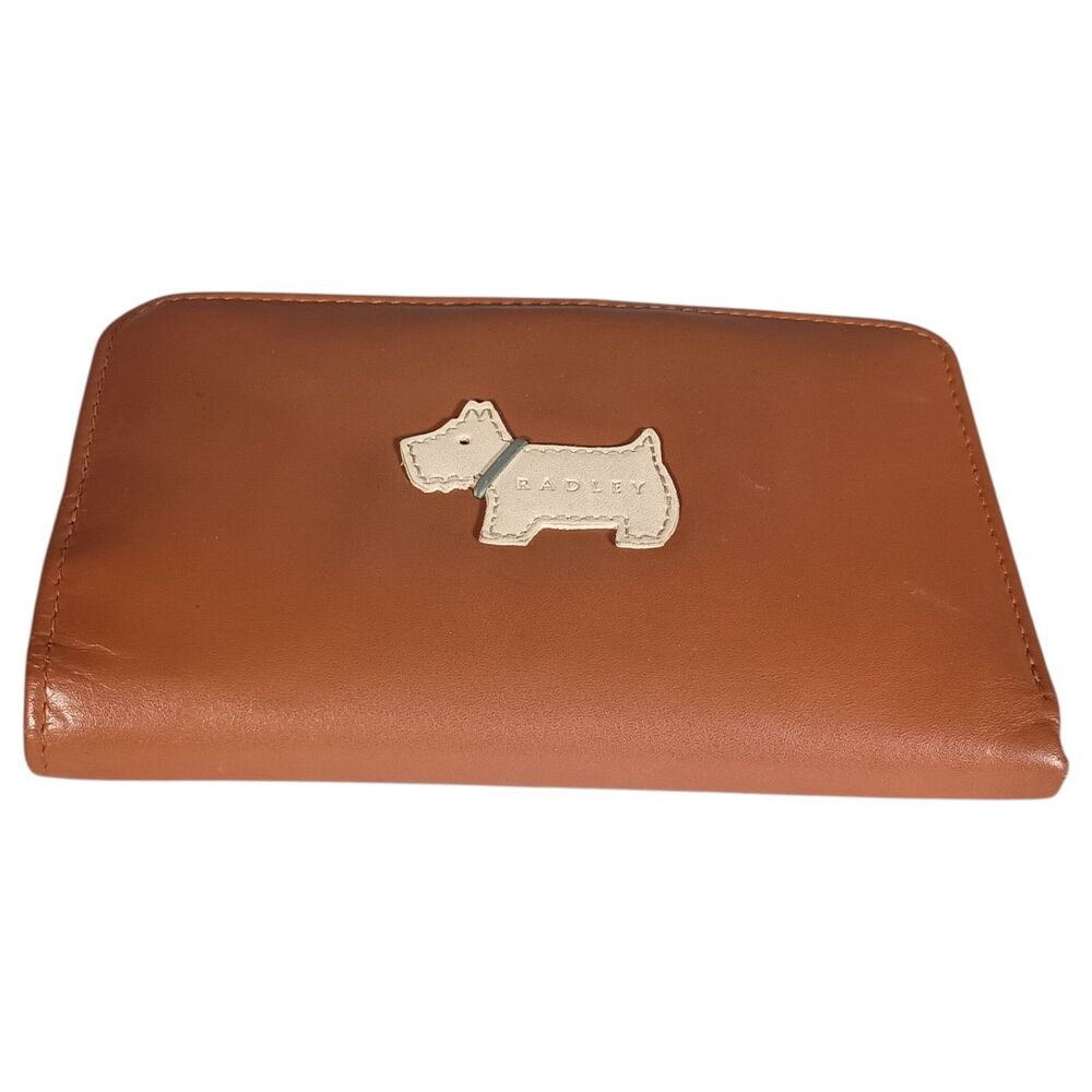 Radley Medium Bifold Leather Wallet Heritage Dog Logo Zip Top Brown - Picture 5 of 9